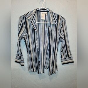 Striped Blue and White Blouse